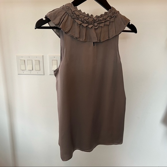 Club Monaco Silk Blouse | Taupe, S - Picture 2 of 5